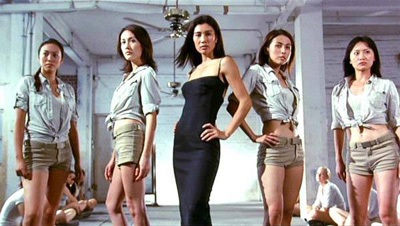 From left to right: Monica Lo Suk Yee, Maggie Q, Almen Wong Pui Ha, Anya Wu, Jewel Li Fei in Naked Weapon (2002)